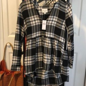 Babydoll plaid top